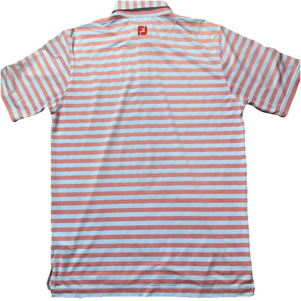 Footjoy Polo Men Performance Golf Blue Hills Country Club KC Logo Sz‎ L (Read)